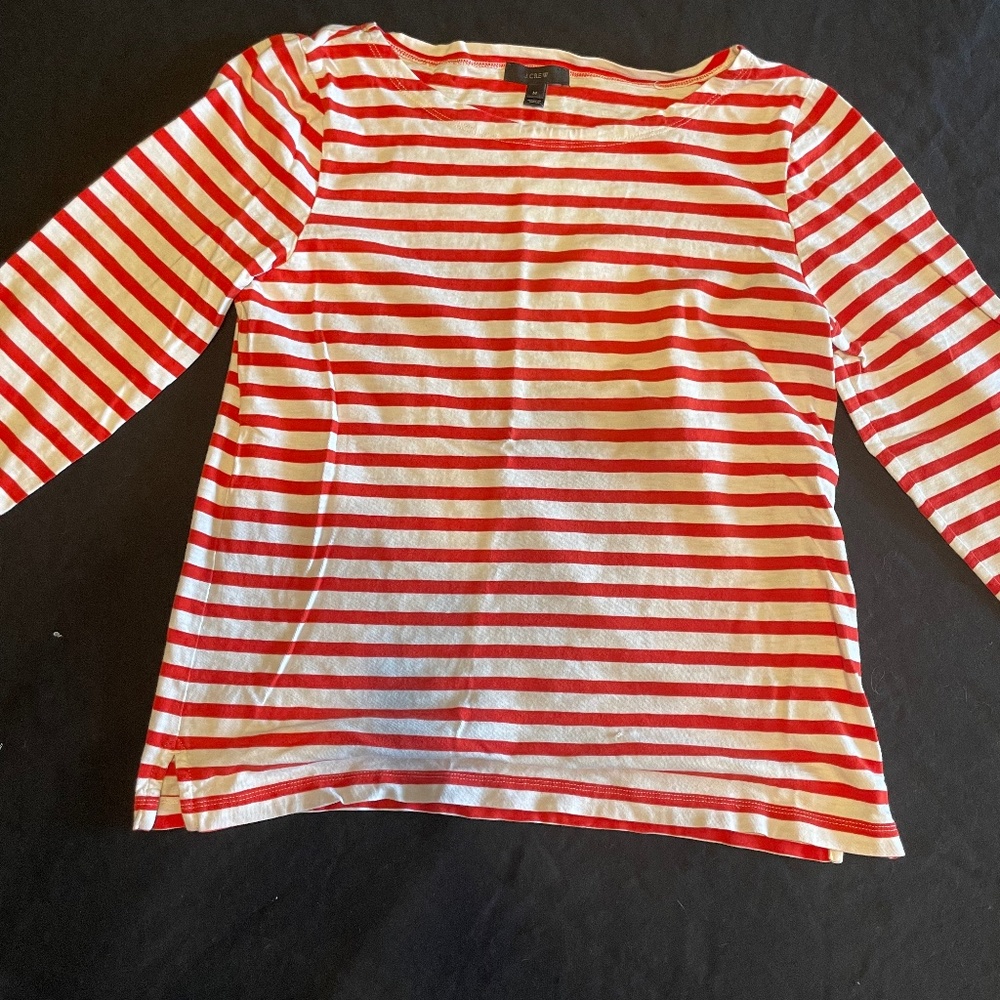 J crew striped 3/4 sleeve